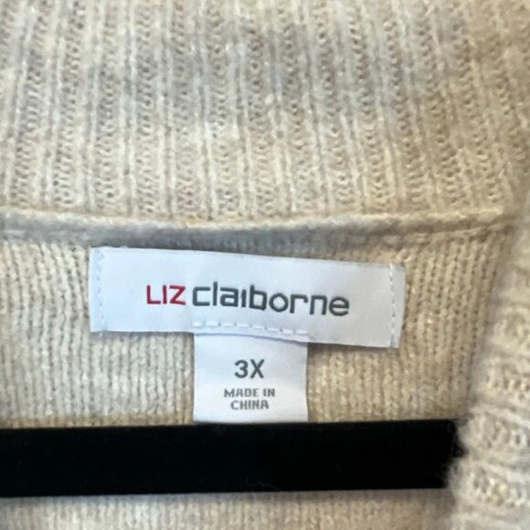 NWT LIZ CLAIBORNE Women’s Plus Sweater 3X Mock Neck Gold Scroll Pullover LS NEW - Picture 9 of 16